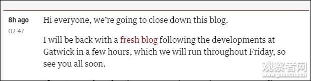 蓋特威克機(jī)場(chǎng)的事態(tài)發(fā)展